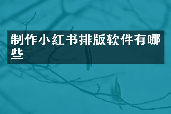 制作小红书排版软件有哪些