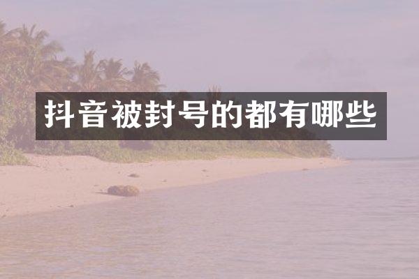 抖音被封号的都有哪些