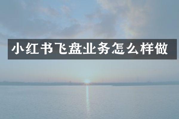 小红书飞盘业务怎么样做