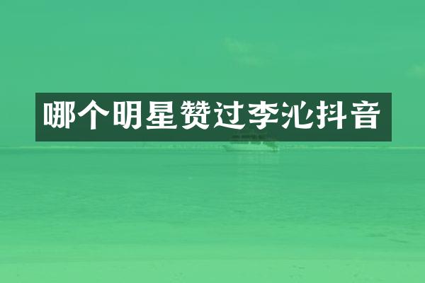 哪个明星赞过李沁抖音