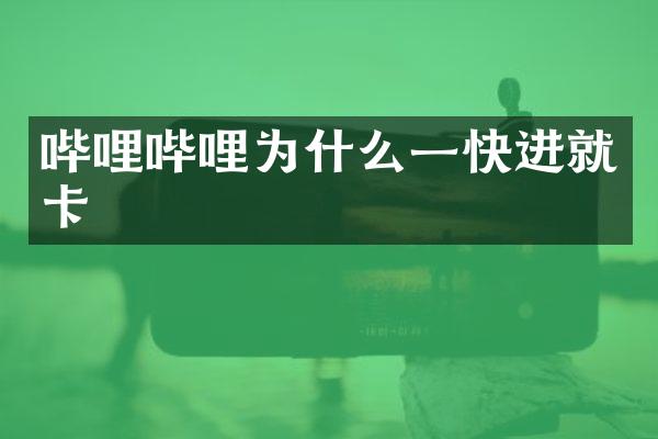 哔哩哔哩为什么一快进就卡