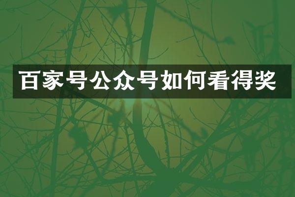 百家号公众号如何看得奖