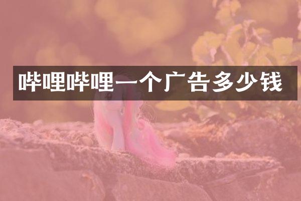 哔哩哔哩一个广告多少钱