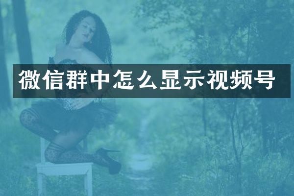 微信群中怎么显示视频号