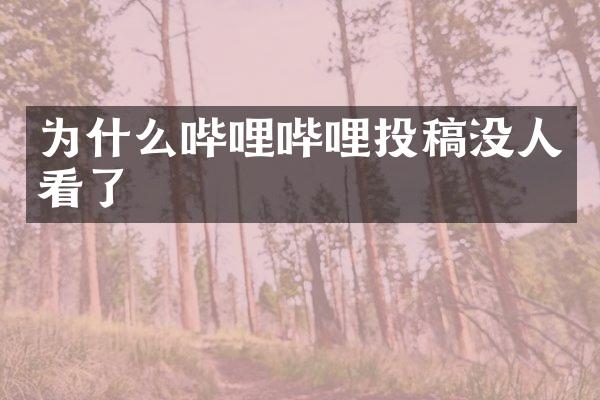 为什么哔哩哔哩投稿没人看了
