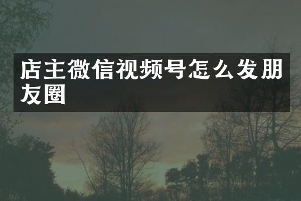 店主微信视频号怎么发朋友圈