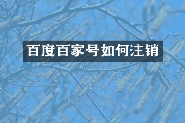 百度百家号如何注销