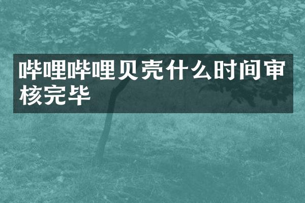 哔哩哔哩贝壳什么时间审核完毕