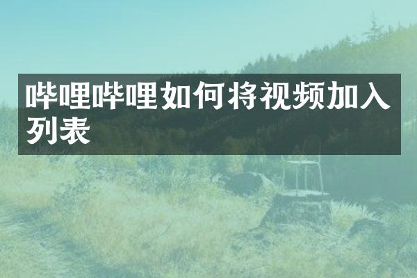 哔哩哔哩如何将视频加入列表