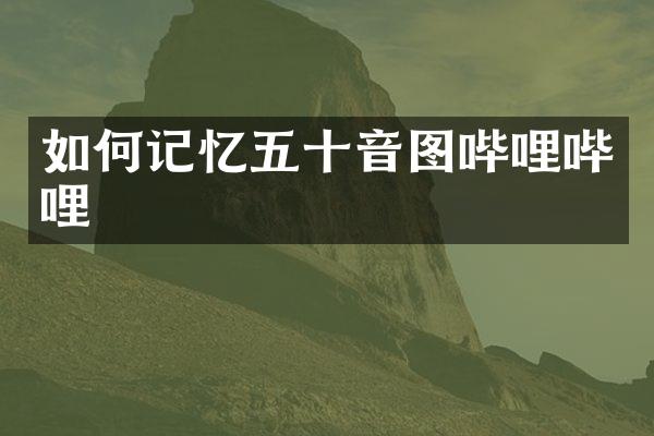 如何记忆五十音图哔哩哔哩