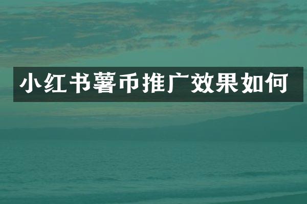 小红书薯币推广效果如何