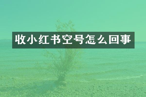 收小红书空号怎么回事