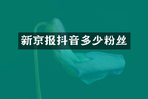 新京报抖音多少粉丝