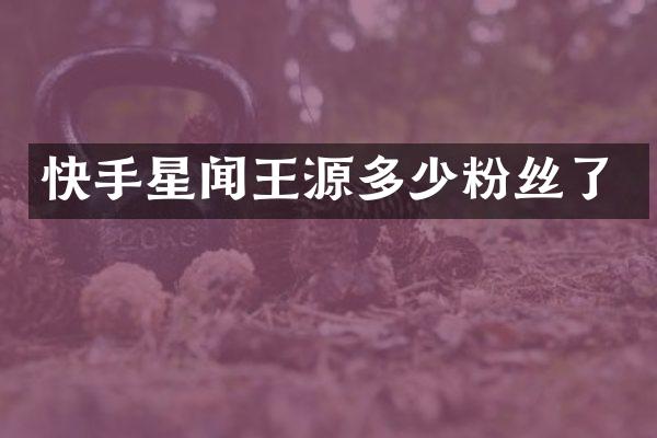 快手星闻王源多少粉丝了