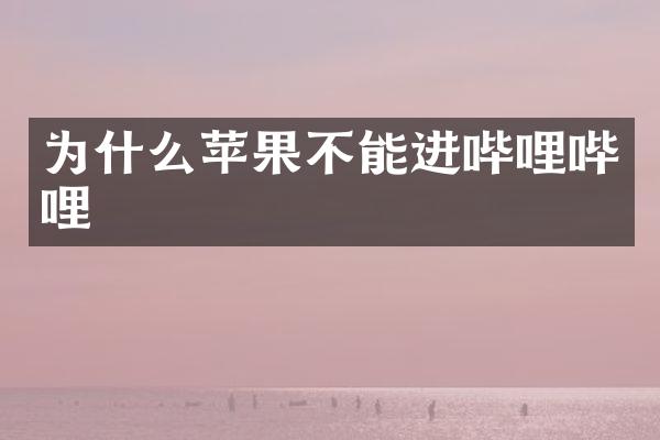 为什么苹果不能进哔哩哔哩