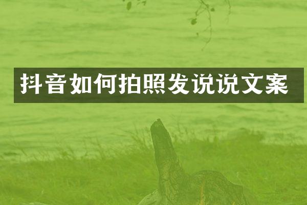 抖音如何拍照发说说文案