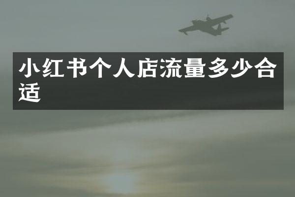 小红书个人店流量多少合适
