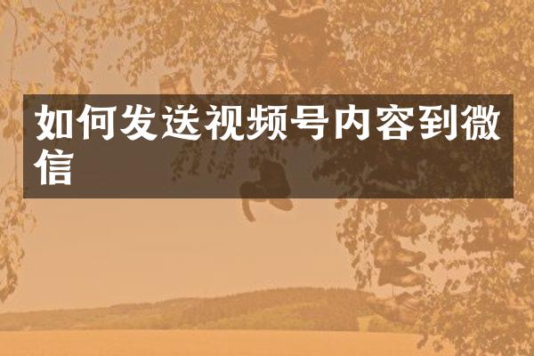 如何发送视频号内容到微信