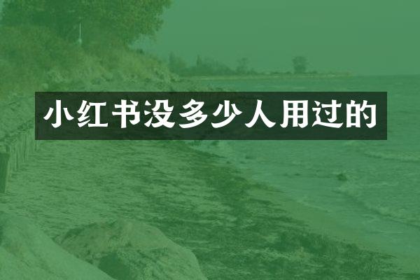 小红书没多少人用过的
