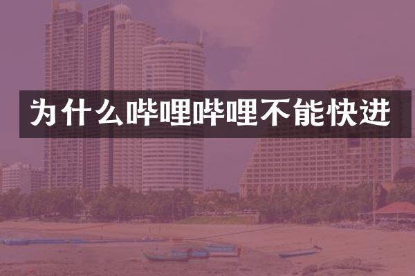为什么哔哩哔哩不能快进