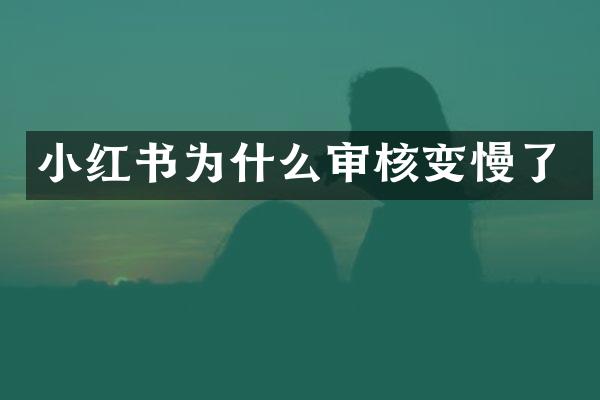小红书为什么审核变慢了