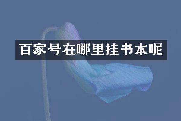 百家号在哪里挂书本呢