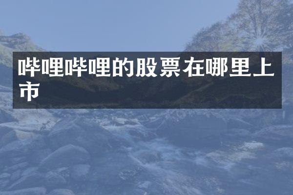 哔哩哔哩的股票在哪里上市