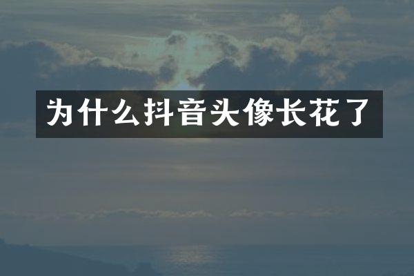 为什么抖音头像长花了