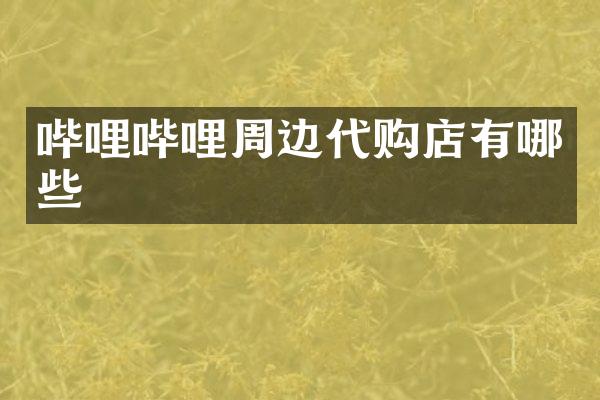 哔哩哔哩周边代购店有哪些
