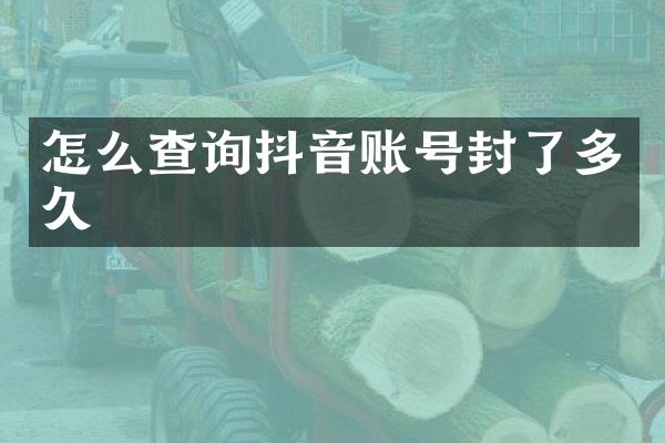 怎么查询抖音账号封了多久