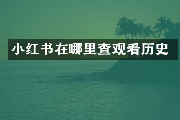 小红书在哪里查观看历史