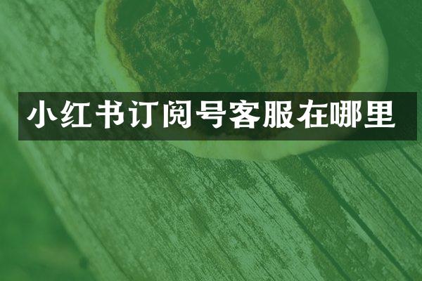 小红书订阅号客服在哪里