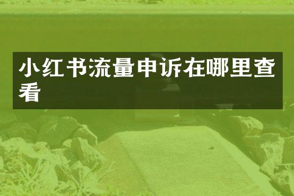 小红书流量申诉在哪里查看