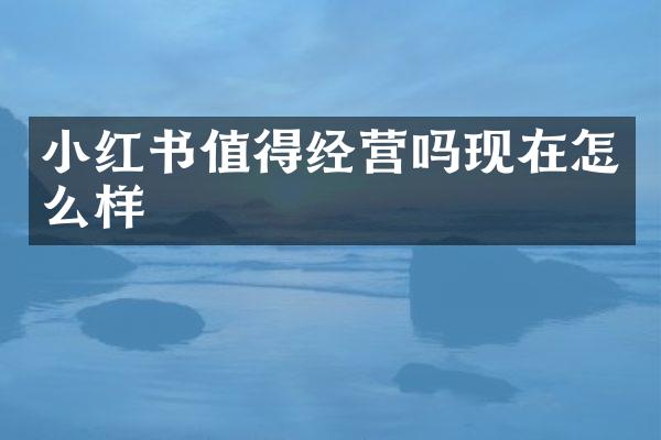 小红书值得经营吗现在怎么样