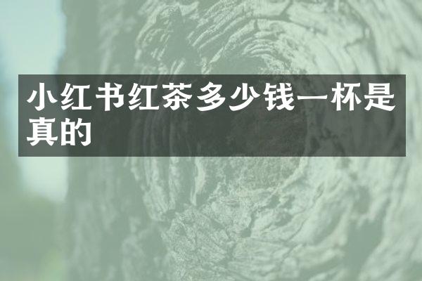 小红书红茶多少钱一杯是真的