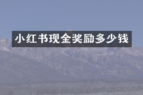 小红书现金奖励多少钱
