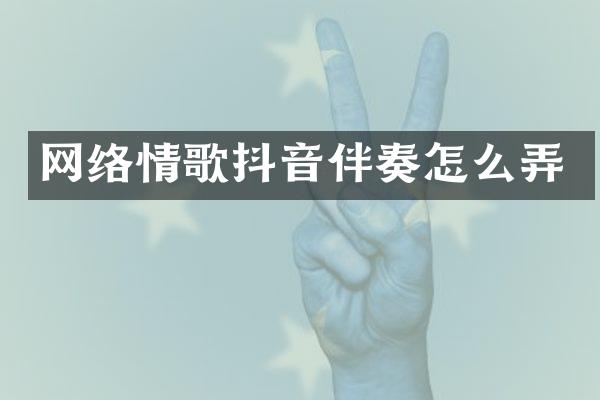 网络情歌抖音伴奏怎么弄