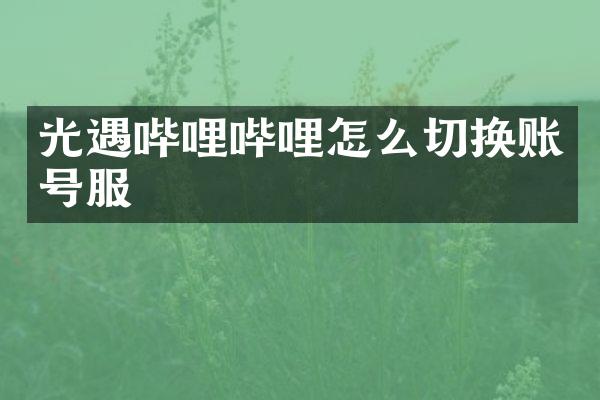 光遇哔哩哔哩怎么切换账号服
