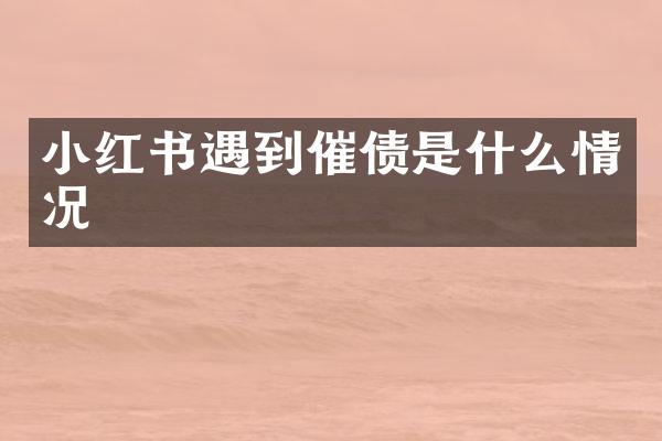 小红书遇到是什么情况