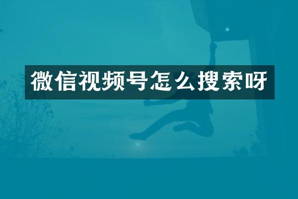 微信视频号怎么搜索呀