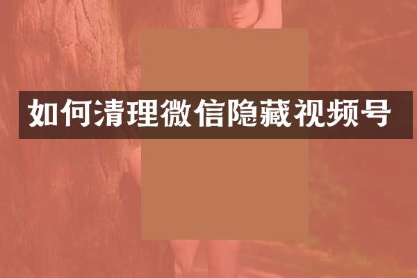 如何清理微信隐藏视频号
