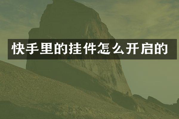 快手里的挂件怎么开启的