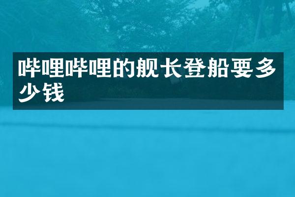 哔哩哔哩的舰长登船要多少钱