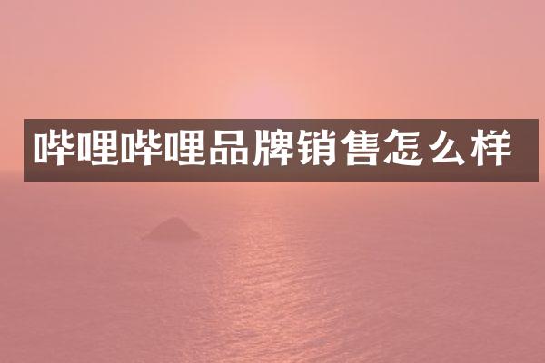 哔哩哔哩品牌销售怎么样