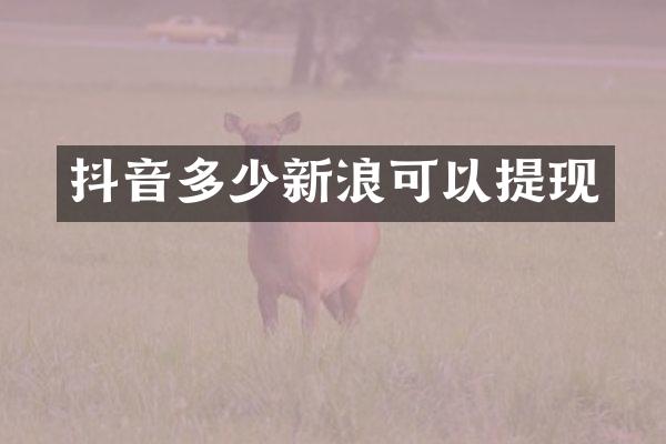 抖音多少新浪可以提现