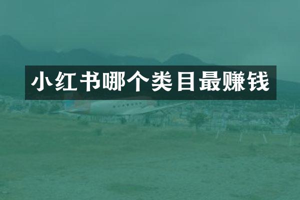 小红书哪个类目最赚钱