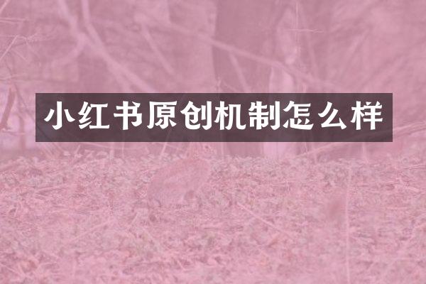 小红书原创机制怎么样