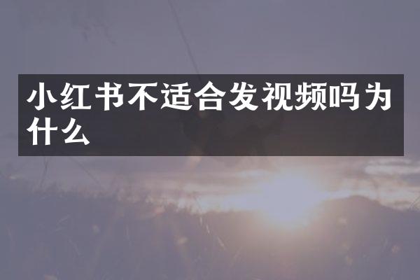 小红书不适合发视频吗为什么