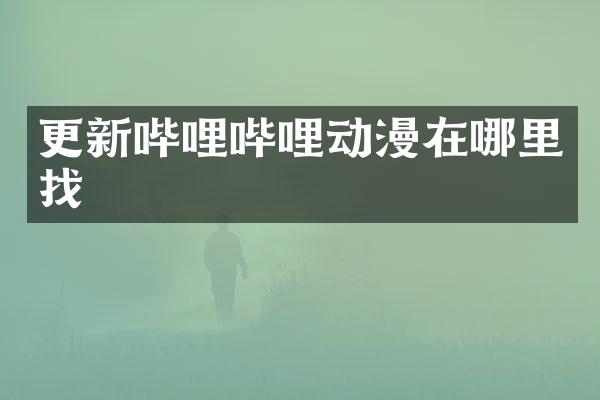 更新哔哩哔哩动漫在哪里找