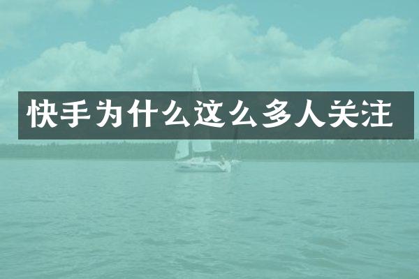 快手为什么这么多人关注